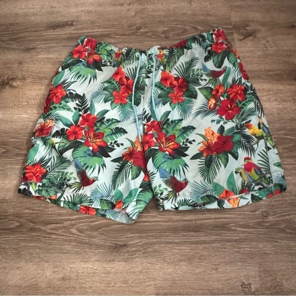 Men's Tommy Bahama Tropical Hawaiian Print Men's Swim Shorts - Picture 2 of 9